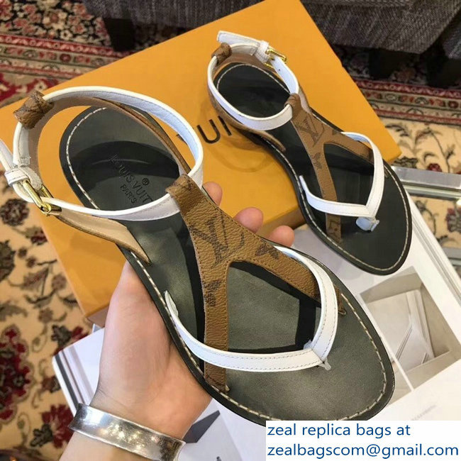 Louis Vuitton City Break Flat Sandals White 2019 - Click Image to Close