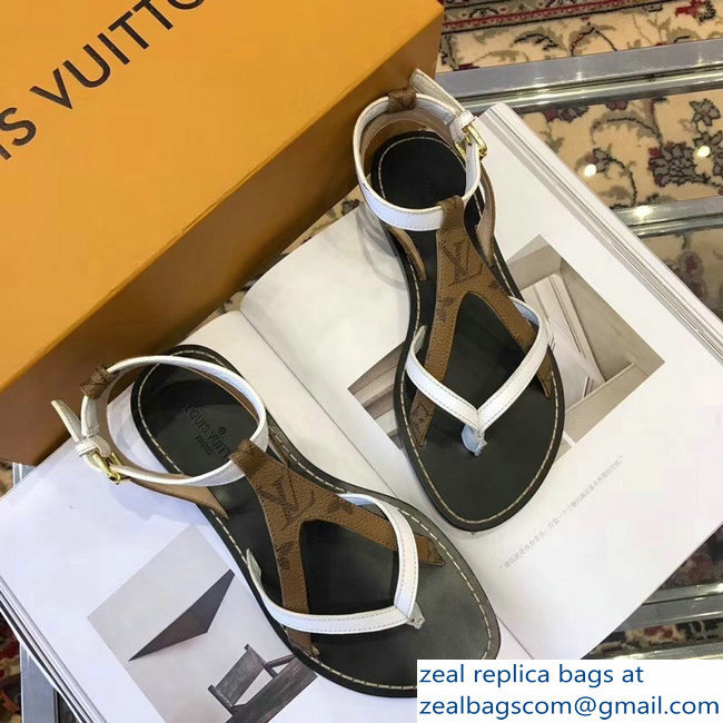 Louis Vuitton City Break Flat Sandals White 2019 - Click Image to Close