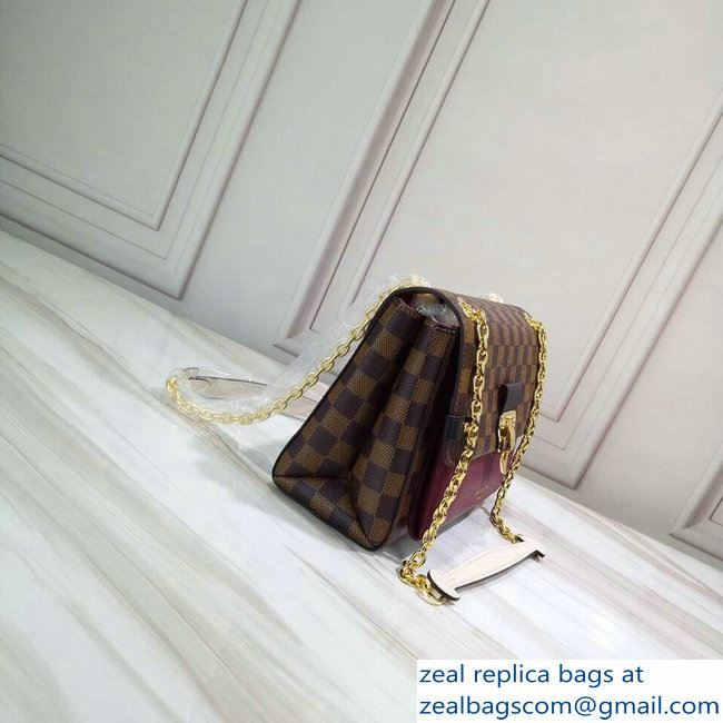 Louis Vuitton Damier Ebene Canvas Vavin PM Chain Bag N40109 Bordeaux 2019 - Click Image to Close