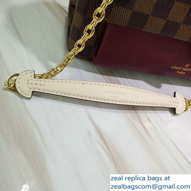 Louis Vuitton Damier Ebene Canvas Vavin PM Chain Bag N40109 Bordeaux 2019