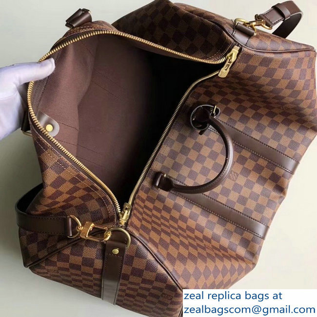 Louis Vuitton Dammier ebene Canvas Keepall 45/50/55 With Strap - Click Image to Close