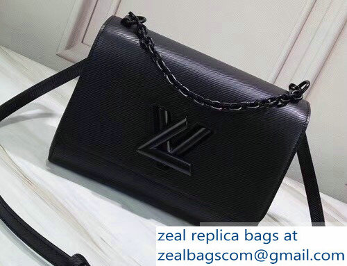 Louis Vuitton EPI Leather Twist MM Bag M53236 All Black 2019 - Click Image to Close