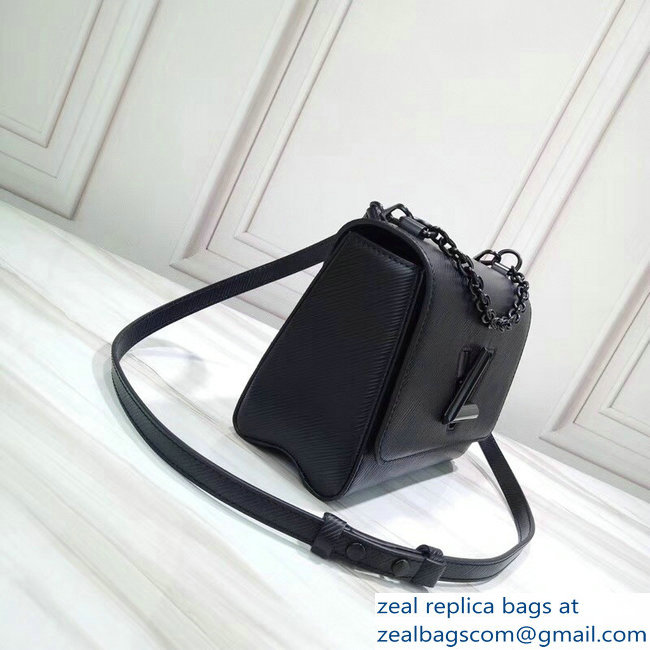 Louis Vuitton EPI Leather Twist MM Bag M53236 All Black 2019 - Click Image to Close