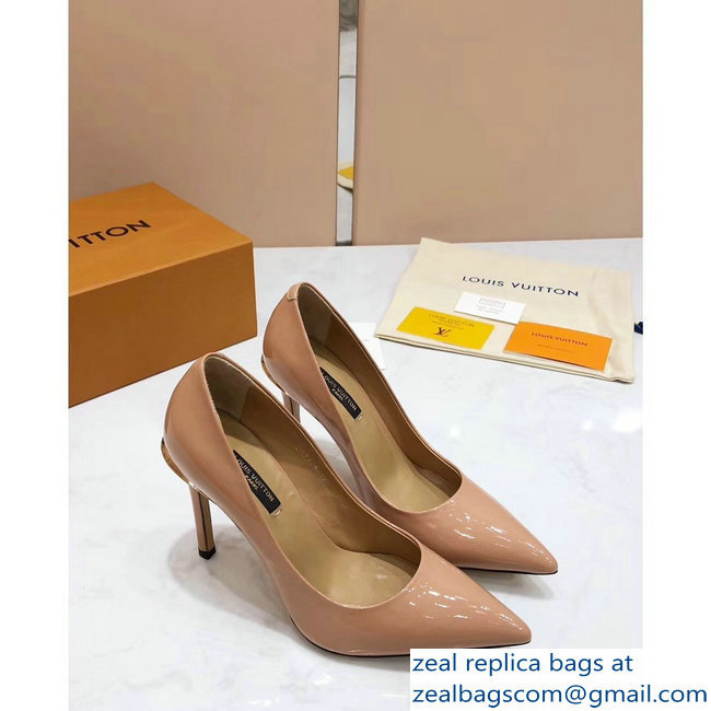 Louis Vuitton Heel 10.5cm Eyeline Pumps Patent Apricot 2019