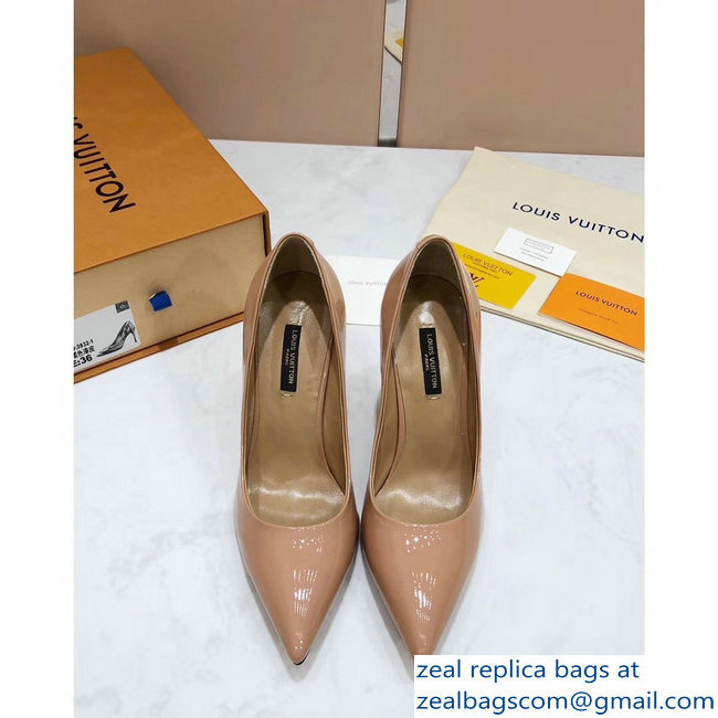 Louis Vuitton Heel 10.5cm Eyeline Pumps Patent Apricot 2019 - Click Image to Close