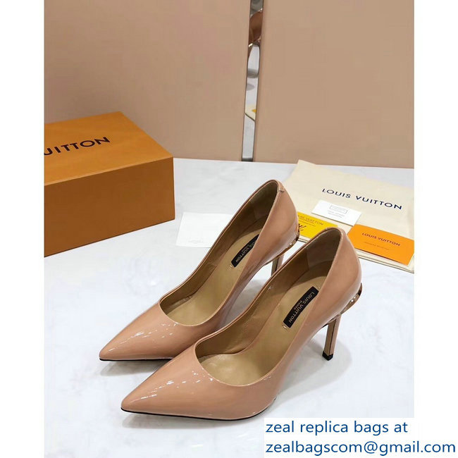 Louis Vuitton Heel 10.5cm Eyeline Pumps Patent Apricot 2019