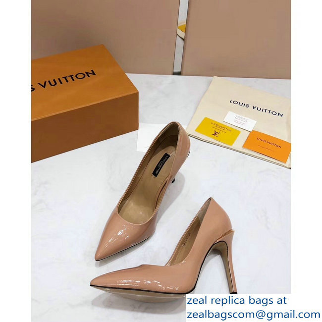 Louis Vuitton Heel 10.5cm Eyeline Pumps Patent Apricot 2019