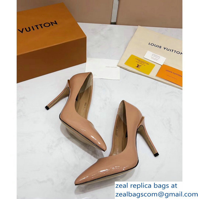 Louis Vuitton Heel 10.5cm Eyeline Pumps Patent Apricot 2019