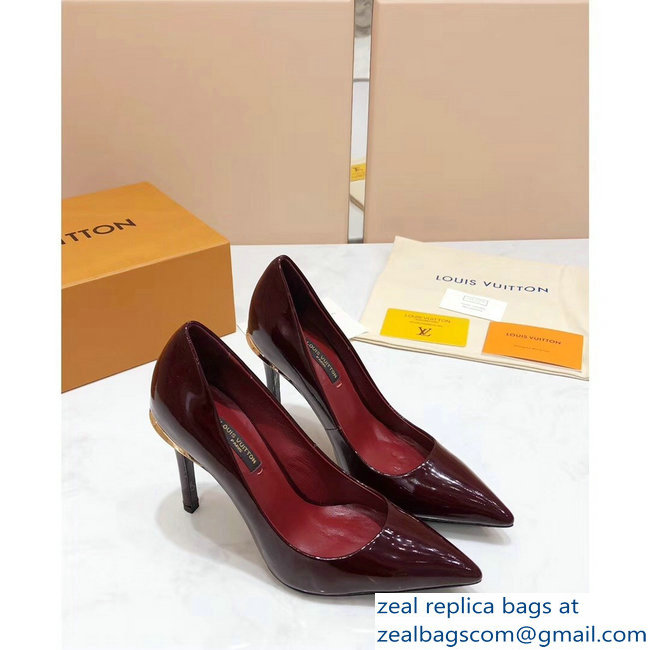 Louis Vuitton Heel 10.5cm Eyeline Pumps Patent Burgundy 2019