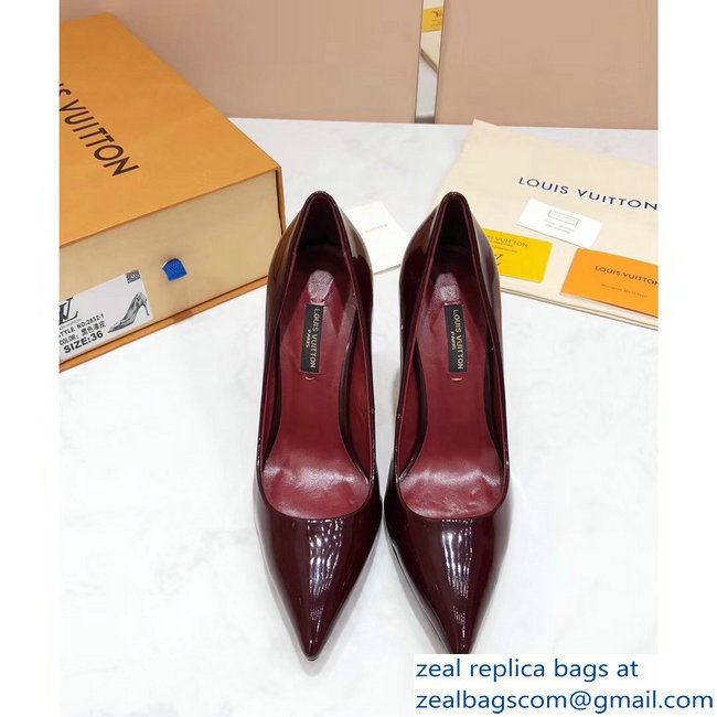 Louis Vuitton Heel 10.5cm Eyeline Pumps Patent Burgundy 2019