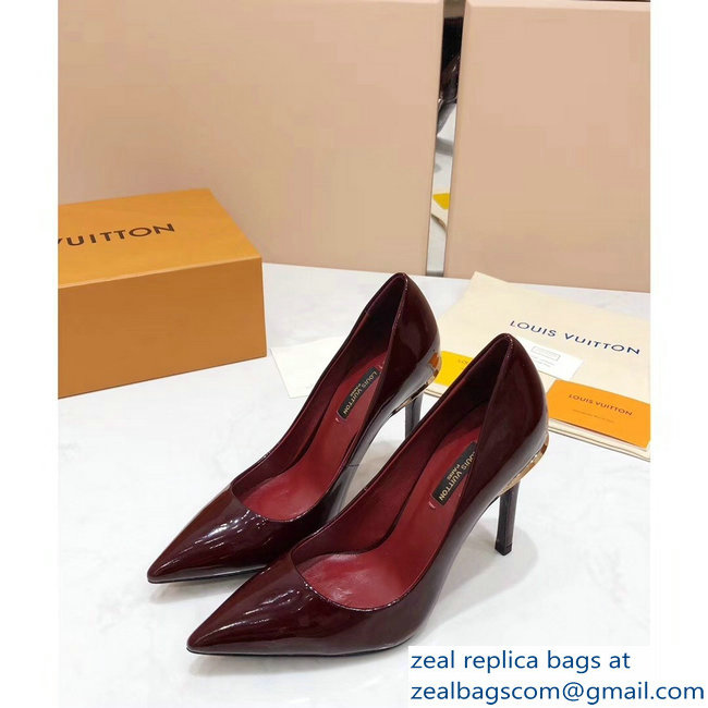 Louis Vuitton Heel 10.5cm Eyeline Pumps Patent Burgundy 2019