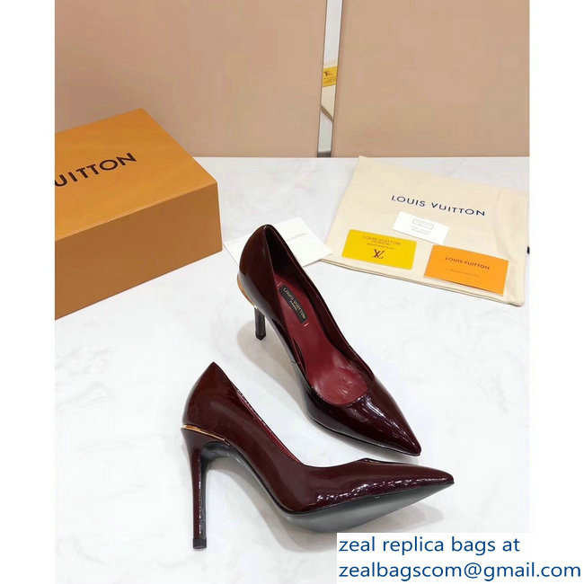 Louis Vuitton Heel 10.5cm Eyeline Pumps Patent Burgundy 2019