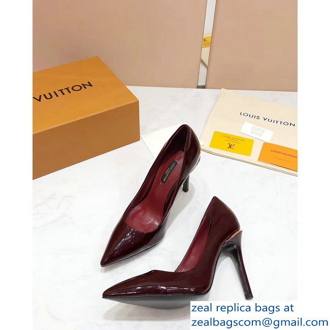 Louis Vuitton Heel 10.5cm Eyeline Pumps Patent Burgundy 2019