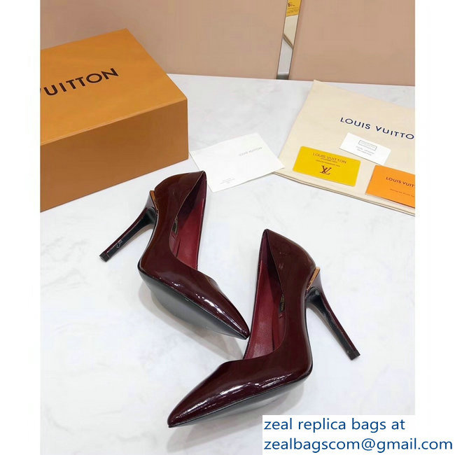 Louis Vuitton Heel 10.5cm Eyeline Pumps Patent Burgundy 2019