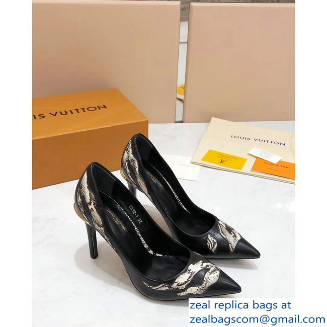 Louis Vuitton Heel 10.5cm Eyeline Pumps Python Pattern Black 2019 - Click Image to Close