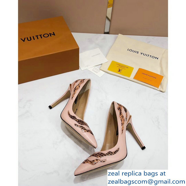 Louis Vuitton Heel 10.5cm Eyeline Pumps Python Pattern Pink 2019