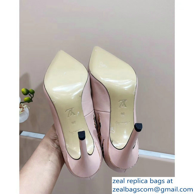Louis Vuitton Heel 10.5cm Eyeline Pumps Python Pattern Pink 2019