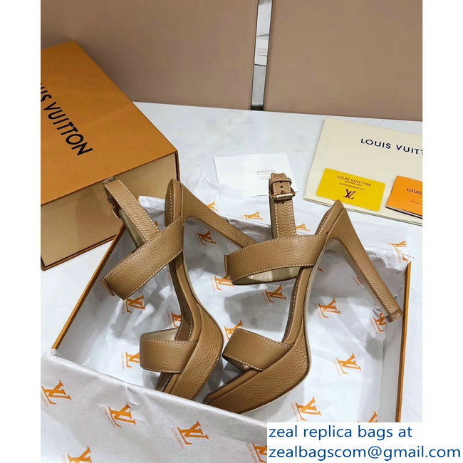 Louis Vuitton Heel 10.5cm Platform 2cm New Wave Sandals Apricot 2019 - Click Image to Close