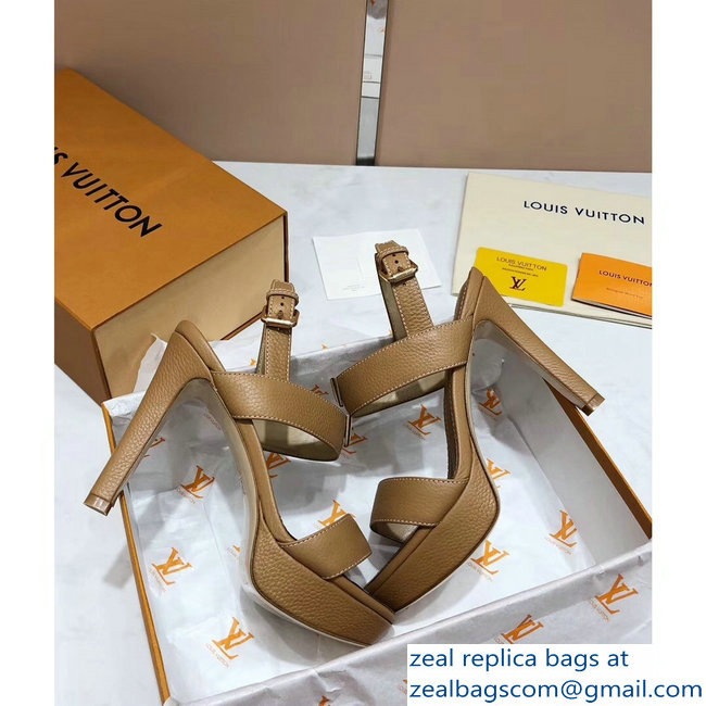 Louis Vuitton Heel 10.5cm Platform 2cm New Wave Sandals Apricot 2019 - Click Image to Close