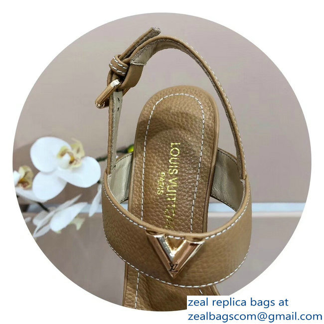 Louis Vuitton Heel 10.5cm Platform 2cm New Wave Sandals Apricot 2019