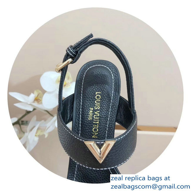 Louis Vuitton Heel 10.5cm Platform 2cm New Wave Sandals Black 2019 - Click Image to Close