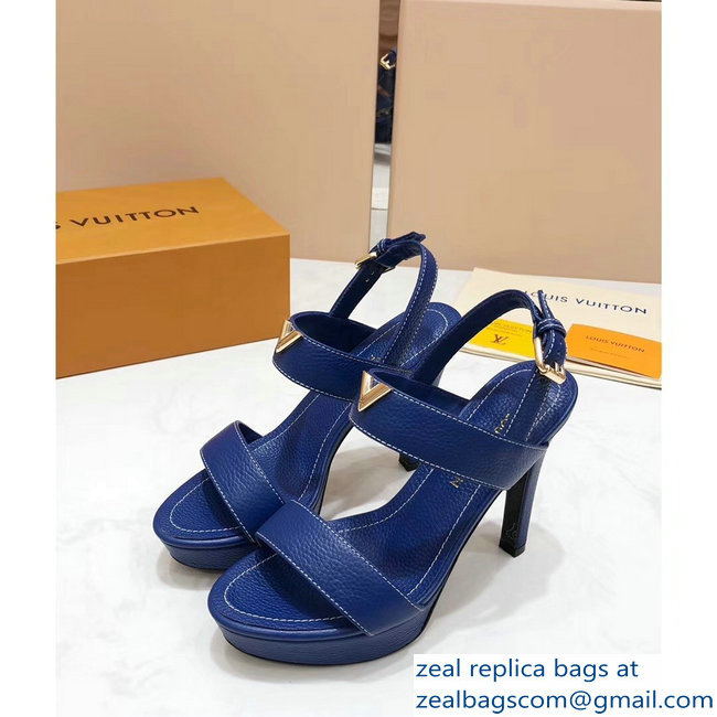 Louis Vuitton Heel 10.5cm Platform 2cm New Wave Sandals Blue 2019 - Click Image to Close