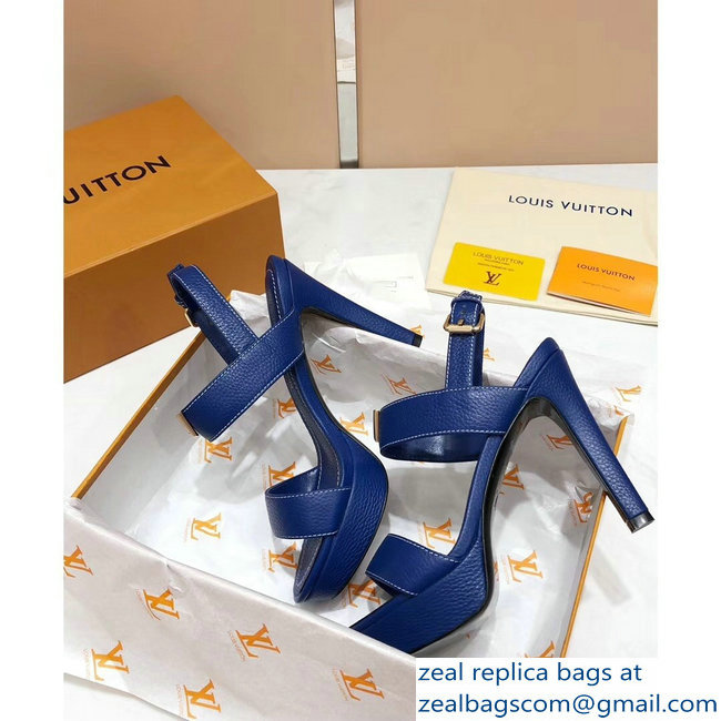 Louis Vuitton Heel 10.5cm Platform 2cm New Wave Sandals Blue 2019 - Click Image to Close