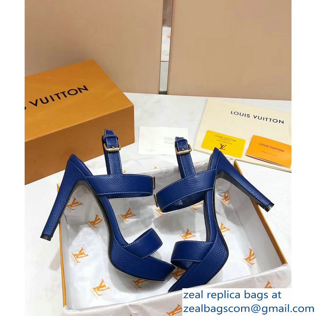 Louis Vuitton Heel 10.5cm Platform 2cm New Wave Sandals Blue 2019 - Click Image to Close