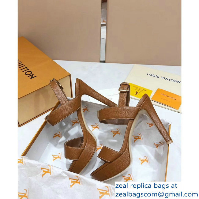 Louis Vuitton Heel 10.5cm Platform 2cm New Wave Sandals Brown 2019
