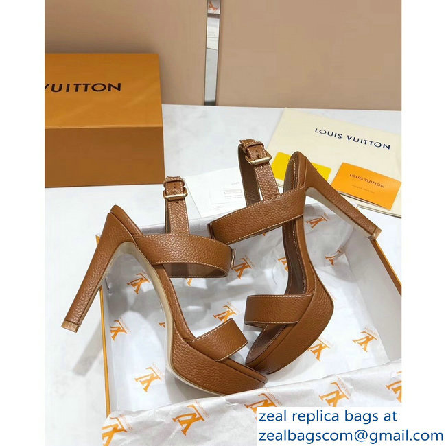 Louis Vuitton Heel 10.5cm Platform 2cm New Wave Sandals Brown 2019