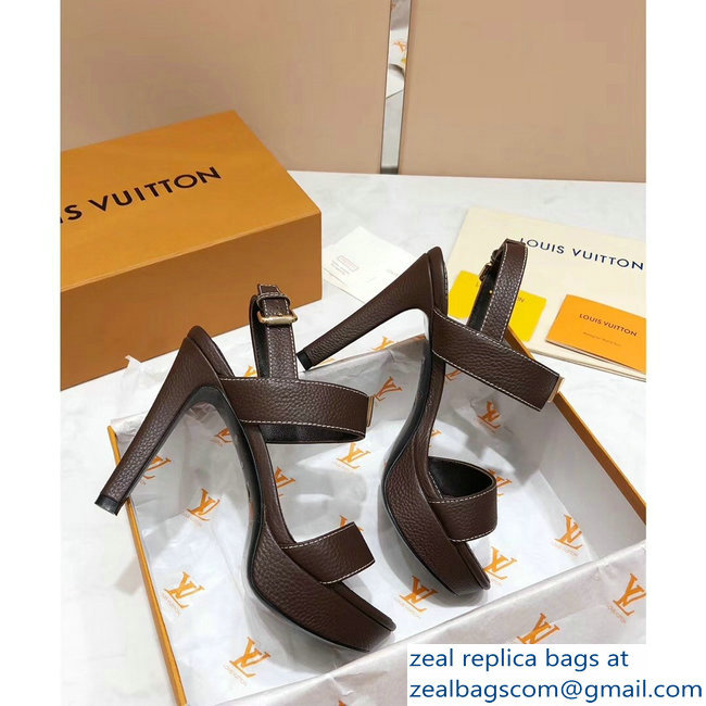 Louis Vuitton Heel 10.5cm Platform 2cm New Wave Sandals Coffee 2019