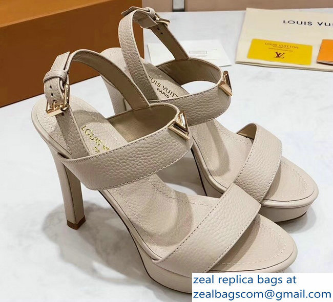 Louis Vuitton Heel 10.5cm Platform 2cm New Wave Sandals Creamy 2019 - Click Image to Close