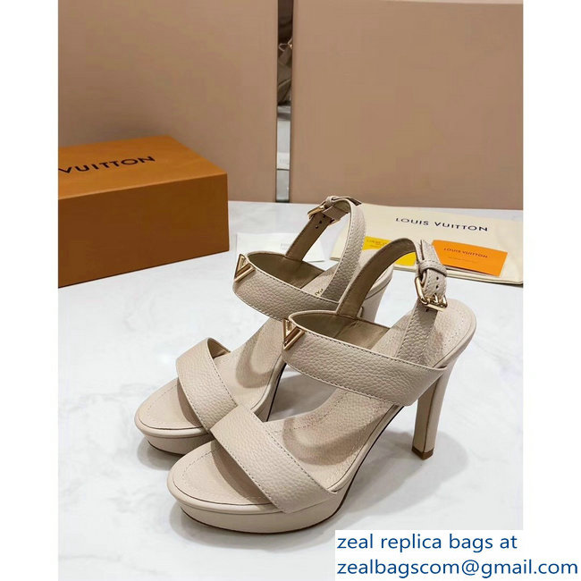 Louis Vuitton Heel 10.5cm Platform 2cm New Wave Sandals Creamy 2019 - Click Image to Close