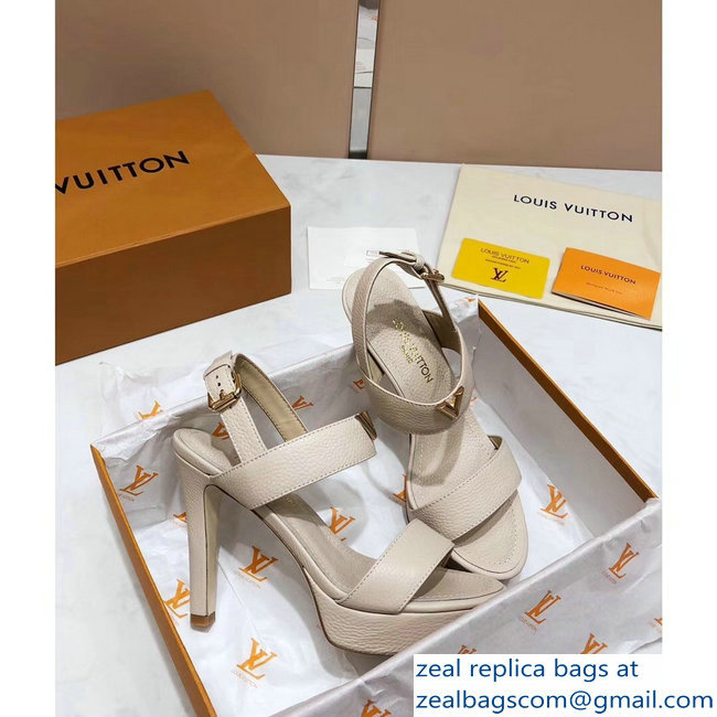 Louis Vuitton Heel 10.5cm Platform 2cm New Wave Sandals Creamy 2019 - Click Image to Close