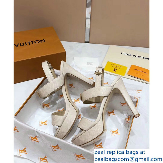 Louis Vuitton Heel 10.5cm Platform 2cm New Wave Sandals Creamy 2019 - Click Image to Close