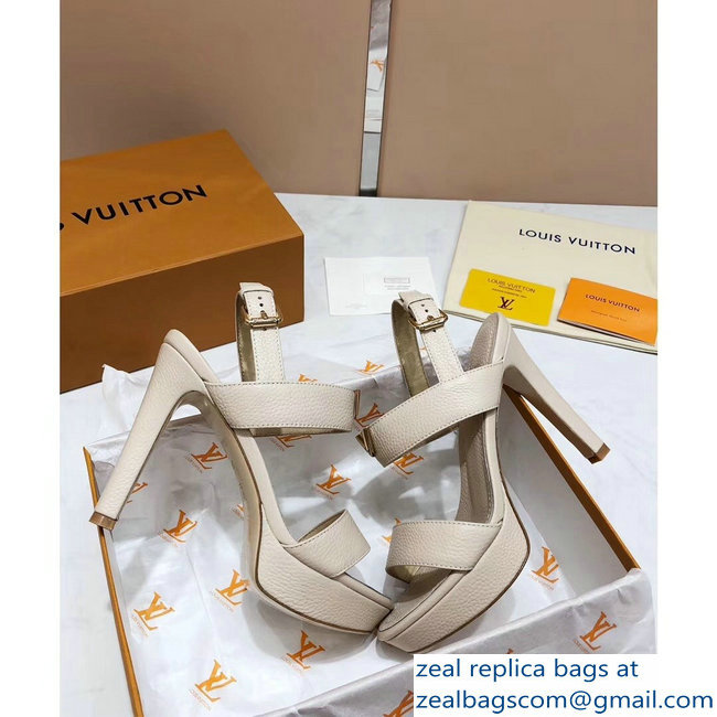 Louis Vuitton Heel 10.5cm Platform 2cm New Wave Sandals Creamy 2019 - Click Image to Close