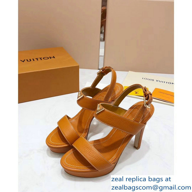 Louis Vuitton Heel 10.5cm Platform 2cm New Wave Sandals Khaki 2019 - Click Image to Close