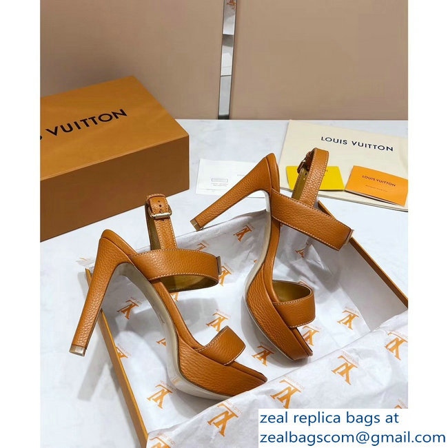 Louis Vuitton Heel 10.5cm Platform 2cm New Wave Sandals Khaki 2019