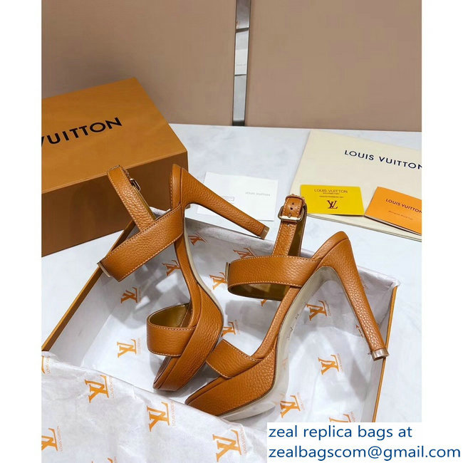 Louis Vuitton Heel 10.5cm Platform 2cm New Wave Sandals Khaki 2019 - Click Image to Close