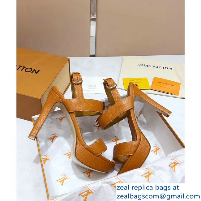 Louis Vuitton Heel 10.5cm Platform 2cm New Wave Sandals Khaki 2019 - Click Image to Close