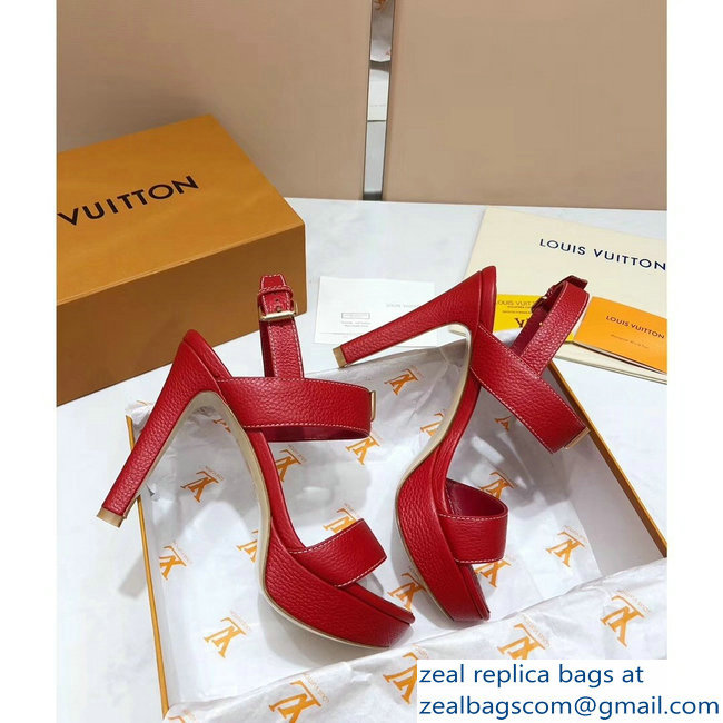 Louis Vuitton Heel 10.5cm Platform 2cm New Wave Sandals Red 2019 - Click Image to Close