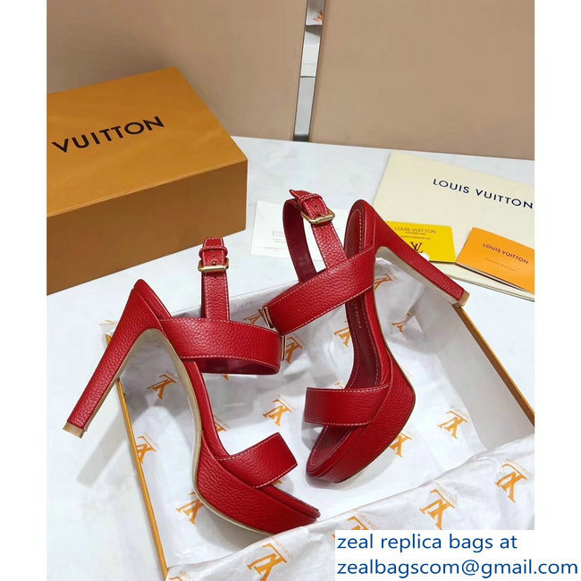 Louis Vuitton Heel 10.5cm Platform 2cm New Wave Sandals Red 2019