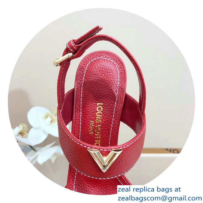 Louis Vuitton Heel 10.5cm Platform 2cm New Wave Sandals Red 2019