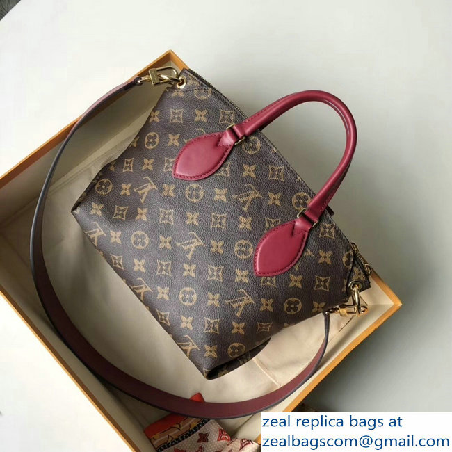 Louis Vuitton Monogram Canvas Flower Zipped Tote BB Bag M44350 Lie de Vin 2019