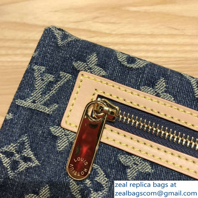 Louis Vuitton Monogram Denim Pochette Plate Clutch Bag