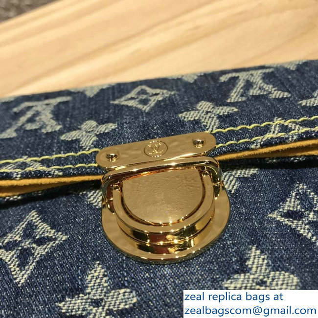 Louis Vuitton Monogram Denim Pochette Plate Clutch Bag - Click Image to Close