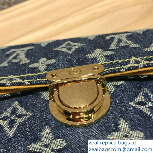 Louis Vuitton Monogram Denim Pochette Plate Clutch Bag