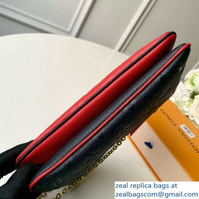 Louis Vuitton Monogram Empreinte Pochette Double Zip Bag M63916 Marine Rouge 2019