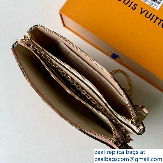 Louis Vuitton Monogram Empreinte Pochette Double Zip Bag M63919 Beige Dore 2019 - Click Image to Close