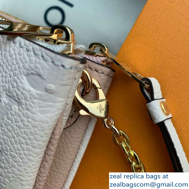 Louis Vuitton Monogram Empreinte Pochette Double Zip Bag M63919 Beige Dore 2019 - Click Image to Close
